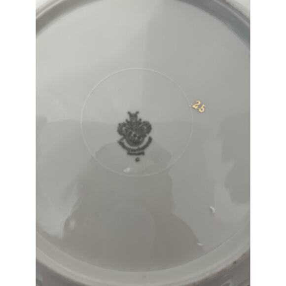 Schwartzhammer Germany Vtg Bavarian Porcelain Bowl Reticulated Lattice Violets - Picture 6 of 8